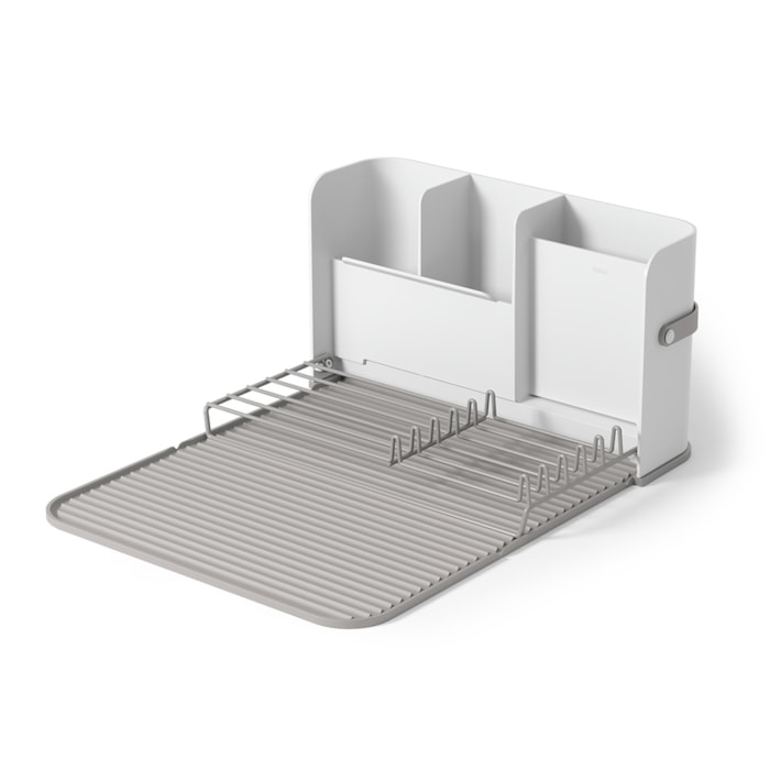 Escorredor de Louça Plástico Sling Umbra Branco Cinza - Madel Home