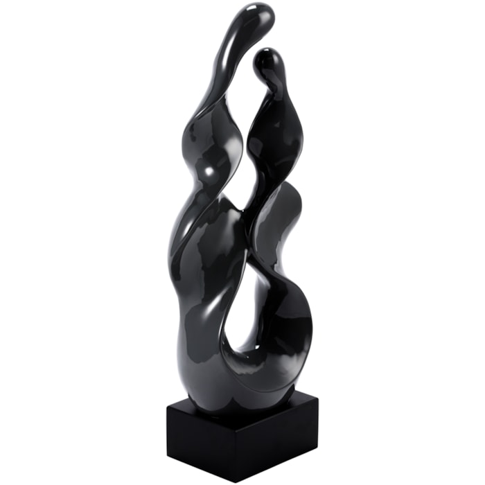 Escultura de Cerâmica Contemporânea União Grafite - 67cm - Madel Home