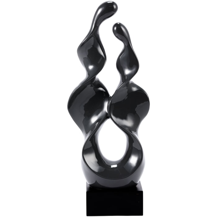 Escultura de Cerâmica Contemporânea União Grafite - 67cm - Madel Home