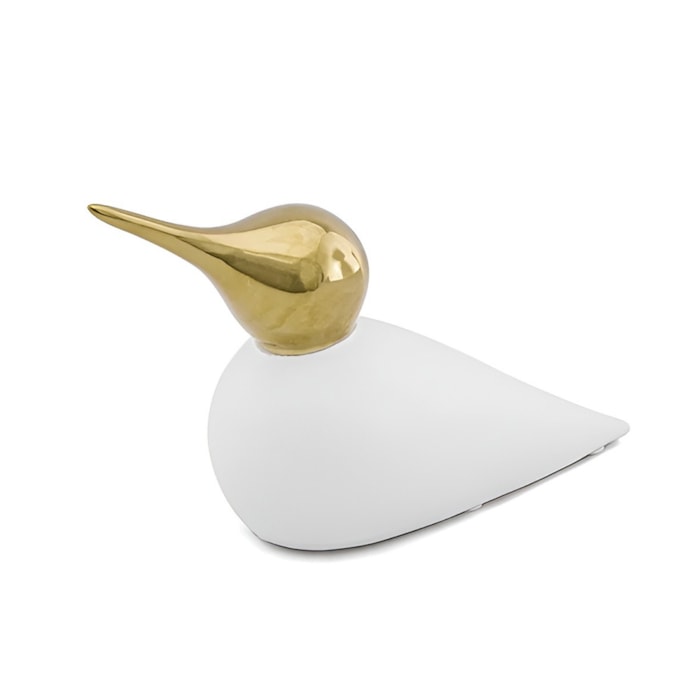 Escultura de Cerâmica Pássaro Dourado P - 13cm - Madel Home