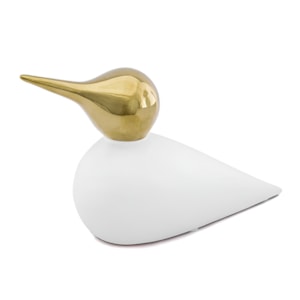 Escultura de Cerâmica Pássaro Dourado P - 13cm
