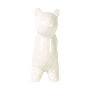 Escultura de Cerâmica Urso Branco - 23cm