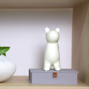 Escultura de Cerâmica Urso Branco - 23cm
