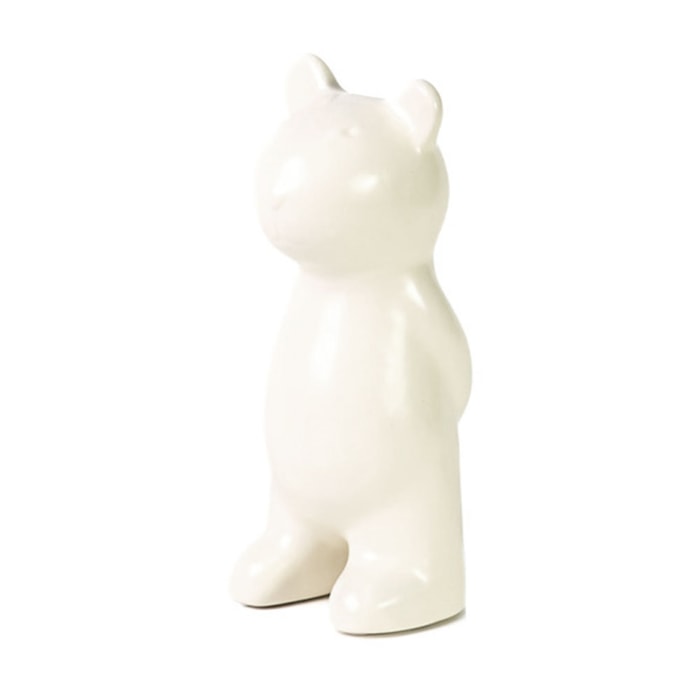 Escultura de Cerâmica Urso Branco - 23cm - Madel Home