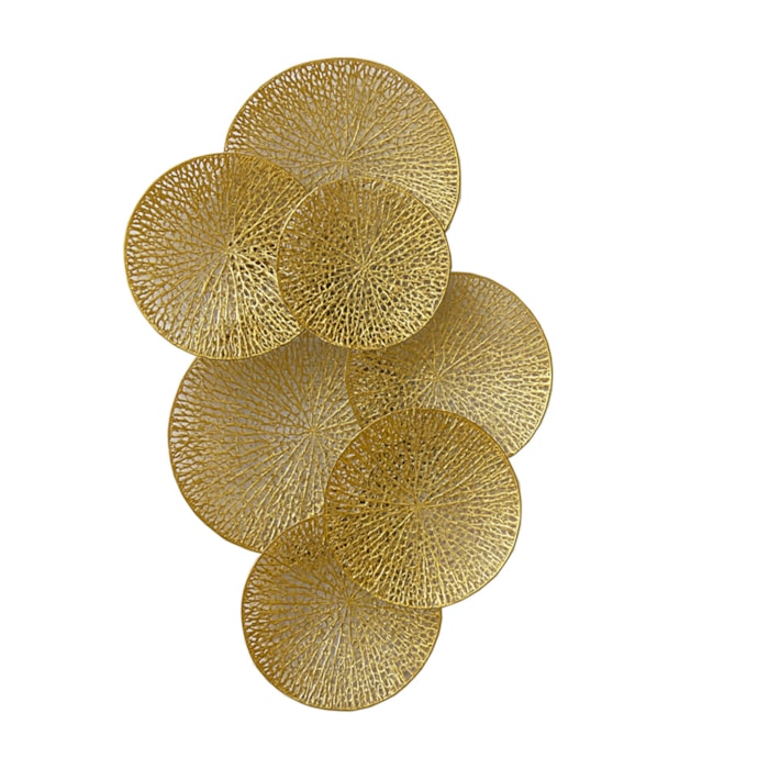 Escultura de Parede Metal Brisa Dourado - 107cm - Madel Home