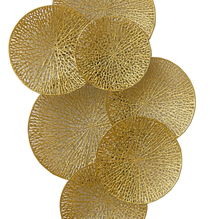 Escultura de Parede Metal Brisa Dourado - 107cm - Madel Home