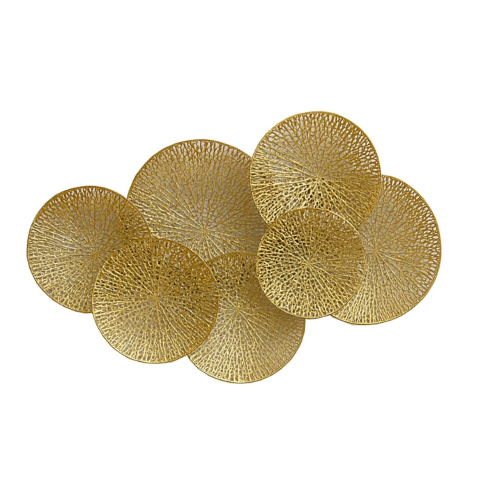 Escultura de Parede Metal Brisa Dourado - 107cm - Madel Home