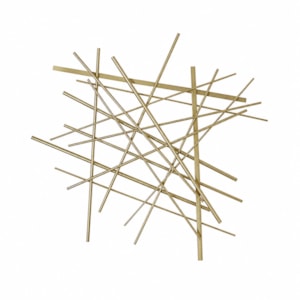 Escultura de Parede Metal Geométrico Dourado - 72cm