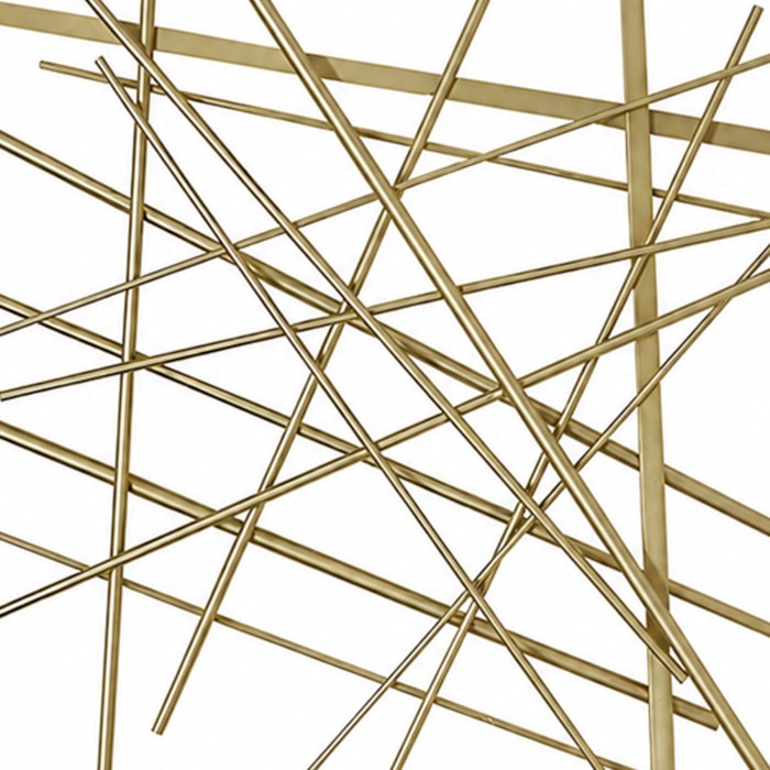 Escultura de Parede Metal Geométrico Dourado - 72cm - Madel Home
