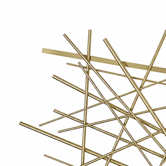 Escultura de Parede Metal Geométrico Dourado - 72cm - Madel Home