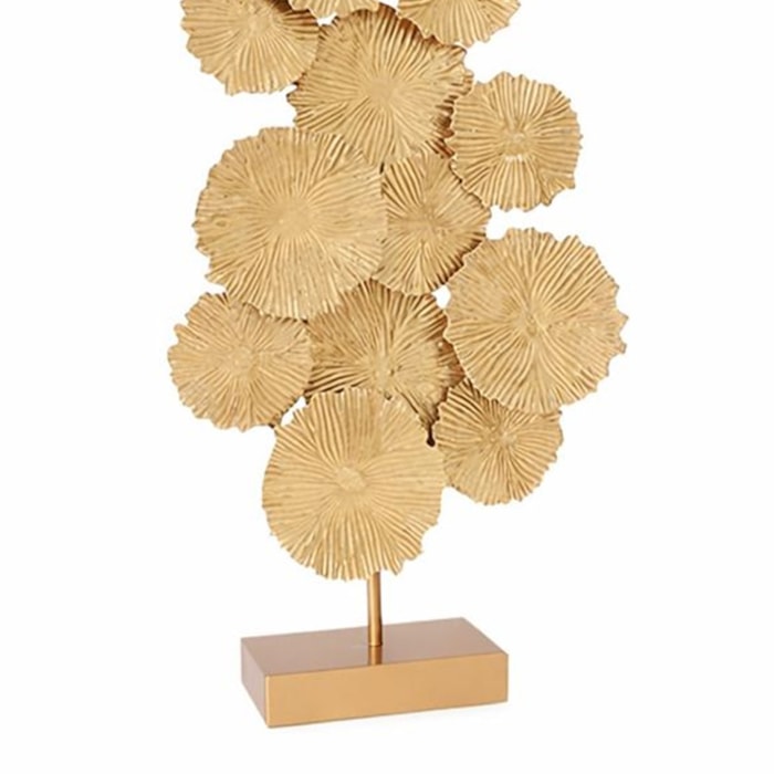 Escultura de Parede na Base Círculos 56cm Metal Dourado - Madel Home