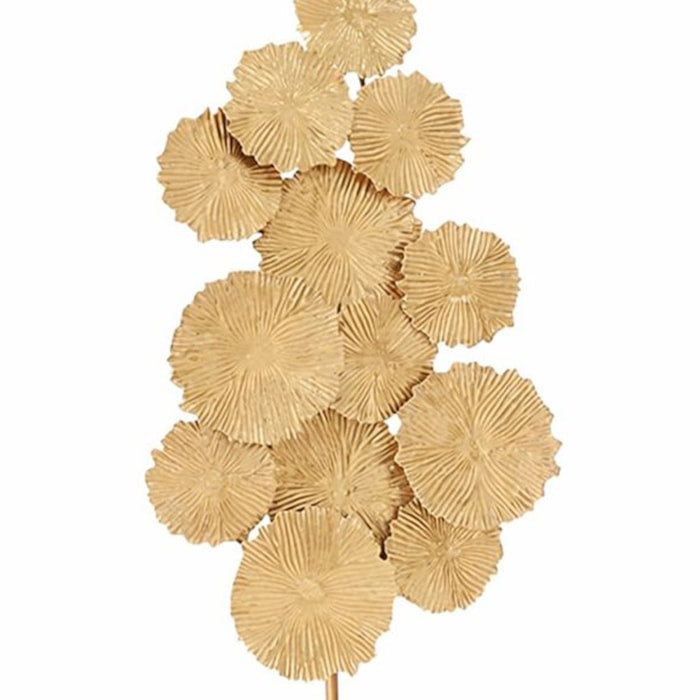 Escultura de Parede na Base Círculos 56cm Metal Dourado - Madel Home