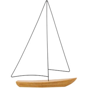 Escultura de Polirresina Barco Bege - 40cm