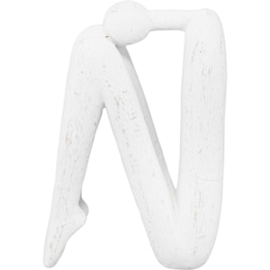 Escultura de Polirresina Figura Pensativa Off White - 20cm