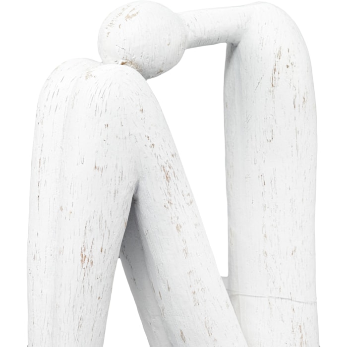 Escultura de Polirresina Figura Pensativa Off White - 20cm - Madel Home