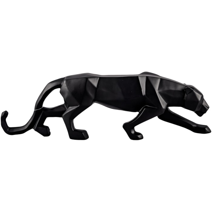 Escultura de Polirresina Leopardo Preto - 45cm - Madel Home