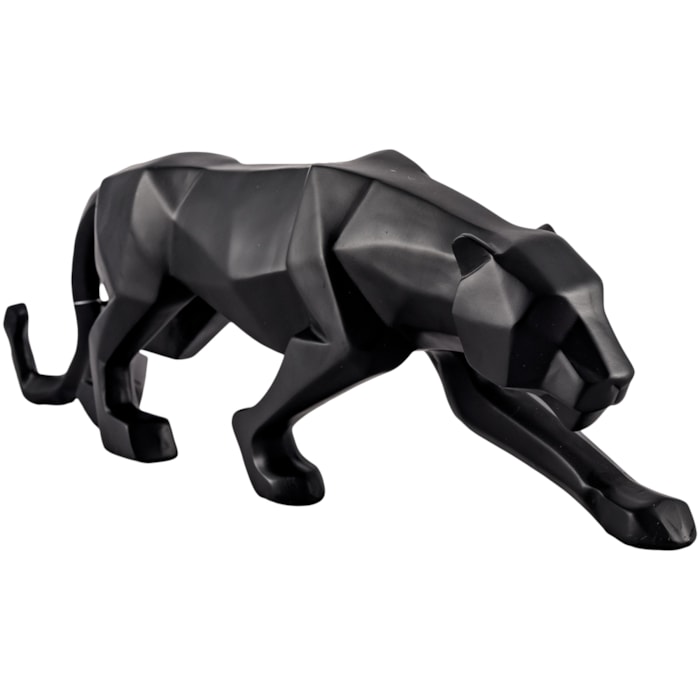 Escultura de Polirresina Leopardo Preto - 45cm - Madel Home