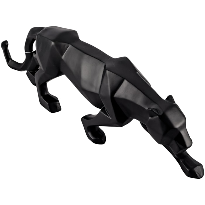 Escultura de Polirresina Leopardo Preto - 45cm - Madel Home