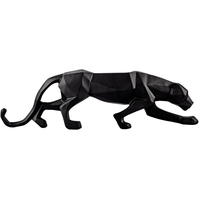 Escultura de Polirresina Leopardo Preto - 64cm - Madel Home