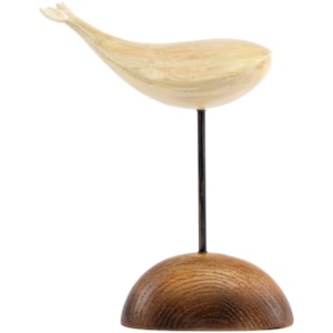 Escultura de Resina Baleia Creme - 33cm