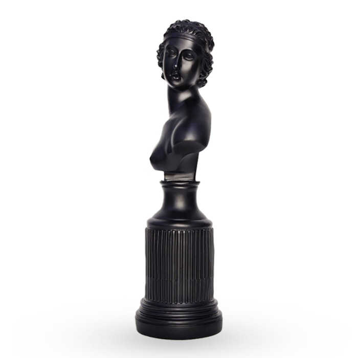 Escultura de Resina Busto Indi Preto - 44cm - Madel Home