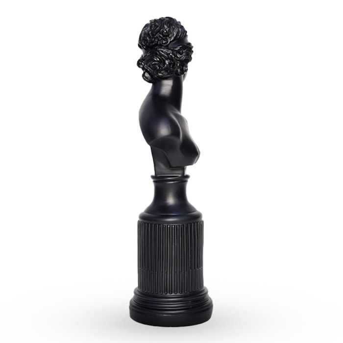 Escultura de Resina Busto Indi Preto - 44cm - Madel Home