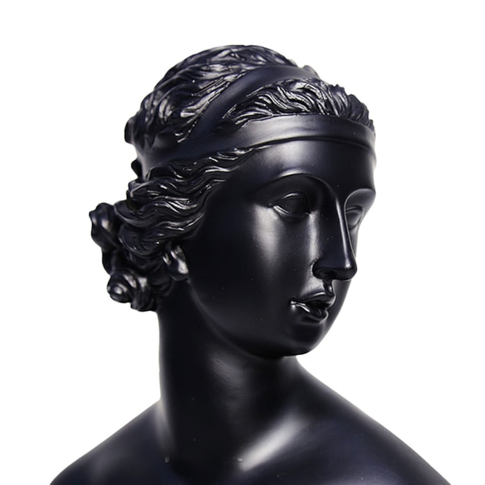 Escultura de Resina Busto Indi Preto - 44cm - Madel Home