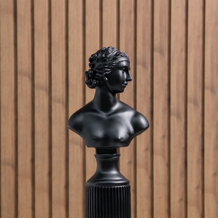 Escultura de Resina Busto Indi Preto - 44cm - Madel Home