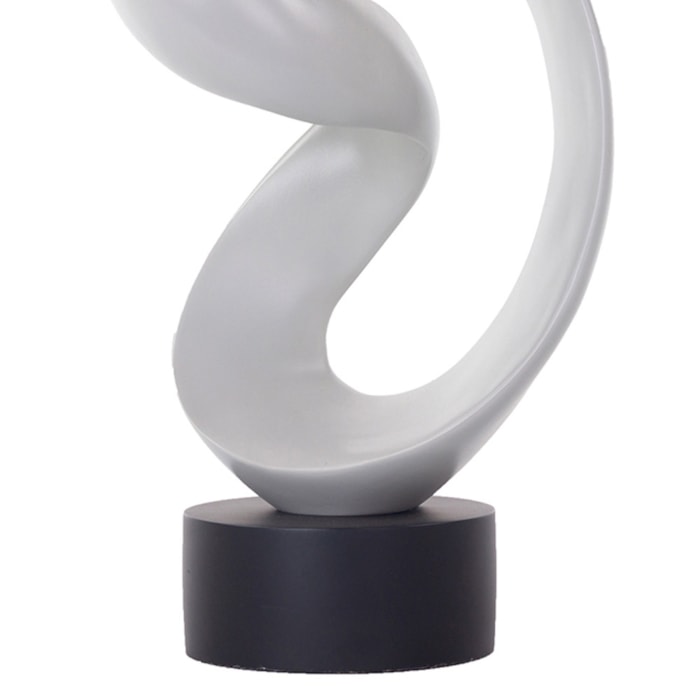 Escultura de Resina Curvas Cinza Claro - 45cm - Madel Home