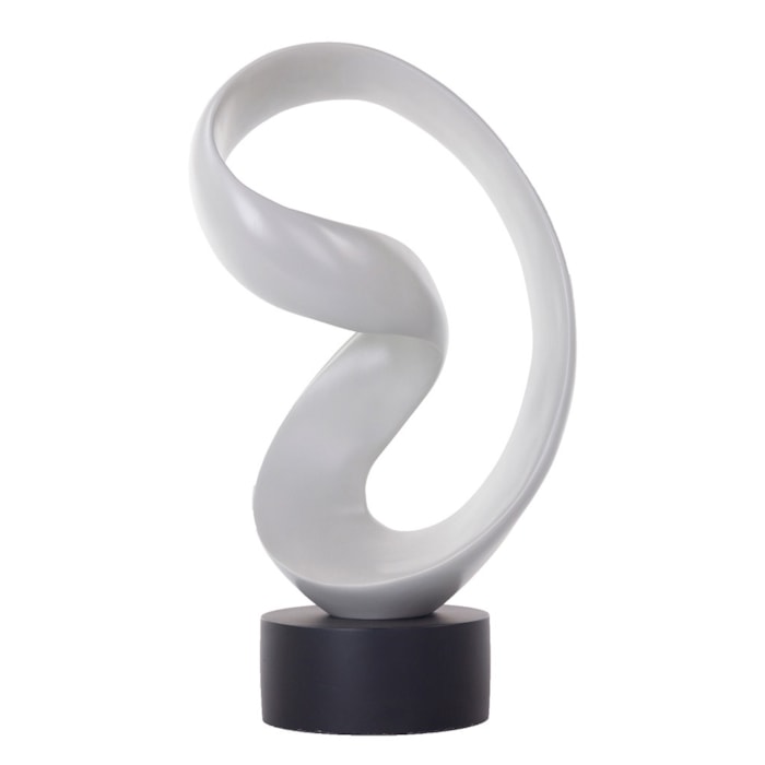 Escultura de Resina Curvas Cinza Claro - 45cm - Madel Home