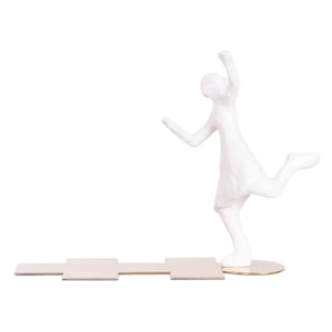 Escultura de Resina e Metal Brincando de Amarelinha - 28cm
