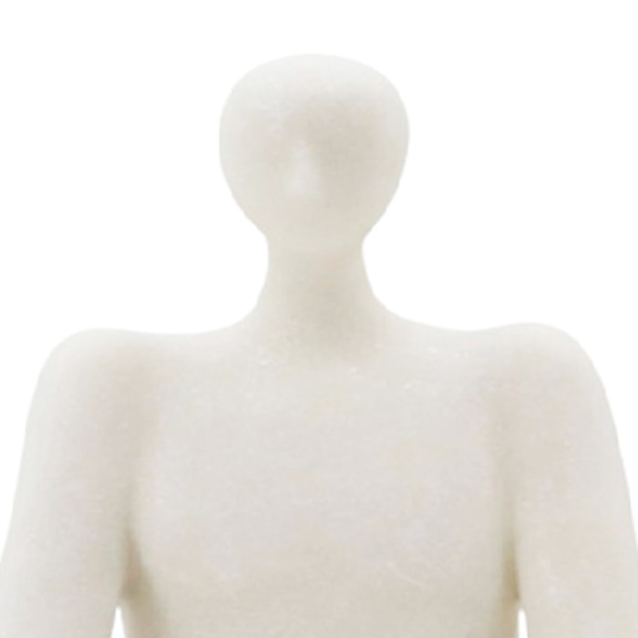Escultura de Resina Figura em Pedra Observando Branco - 31cm - Madel Home