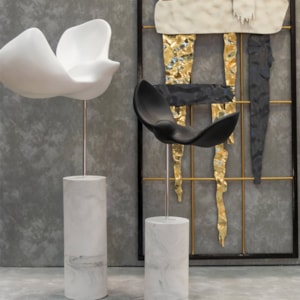 Escultura de Resina Gaivota Grande Branco - 47cm