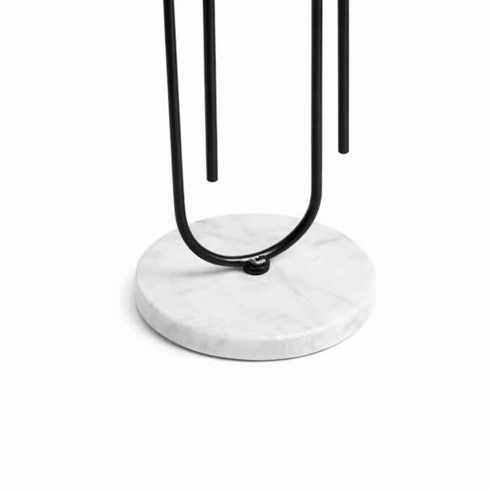 Escultura Decorativa de Mármore e Metal Clips Preto - 38cm - Madel Home