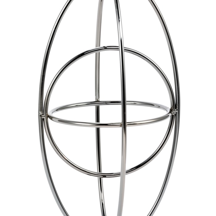 Escultura Decorativa de Metal Esfera Metálica Prata - 45cm - Madel Home