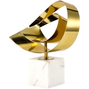 Escultura Decorativa de Metal Golden Flow Dourada - 33cm