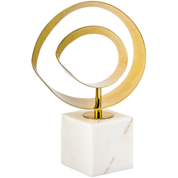 Escultura Decorativa de Metal Golden Flow Dourada - 33cm - Madel Home