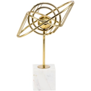 Escultura Decorativa de Metal Orbital Dourada - 37cm