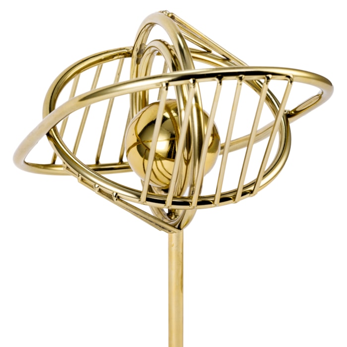 Escultura Decorativa de Metal Orbital Dourada - 37cm - Madel Home