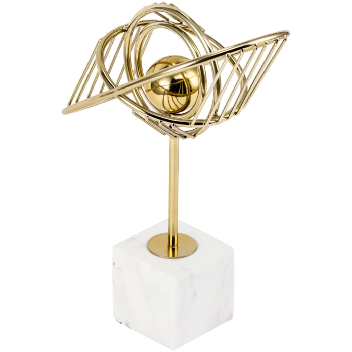 Escultura Decorativa de Metal Orbital Dourada - 37cm - Madel Home