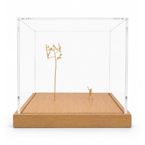 Escultura Decorativa Ensaio Sobre o Voo 2 em Acrílico Banhado a Ouro Gabriel Dalzotto
