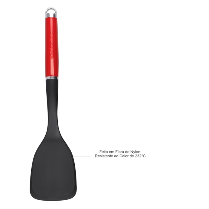 Espátula Culinária em Nylon Preto e Vermelho KitchenAid - 32cm - Madel Home