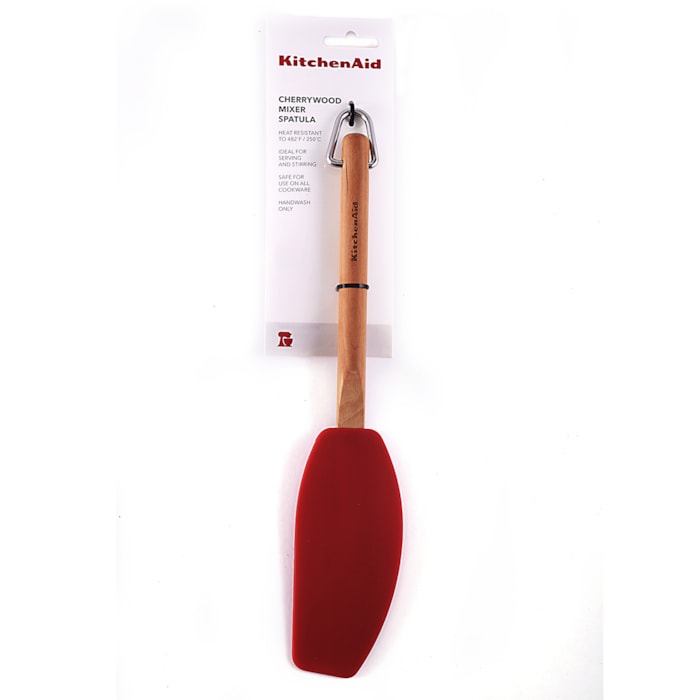 Espátula Raspadora em Silicone com Cabo Madeira Vermelho KitchenAid - 32cm - Madel Home