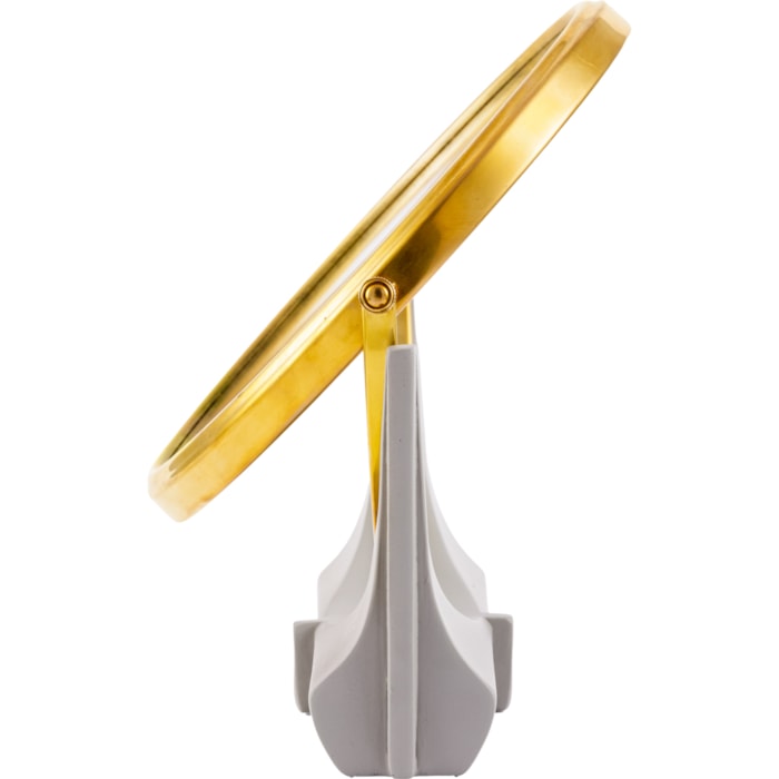 Espelho com Base em Resina e Metal Dourado - 25cm - Madel Home