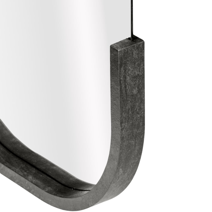 Espelho com Estrutura em MDF Preto Oliver - 91cm - Madel Home