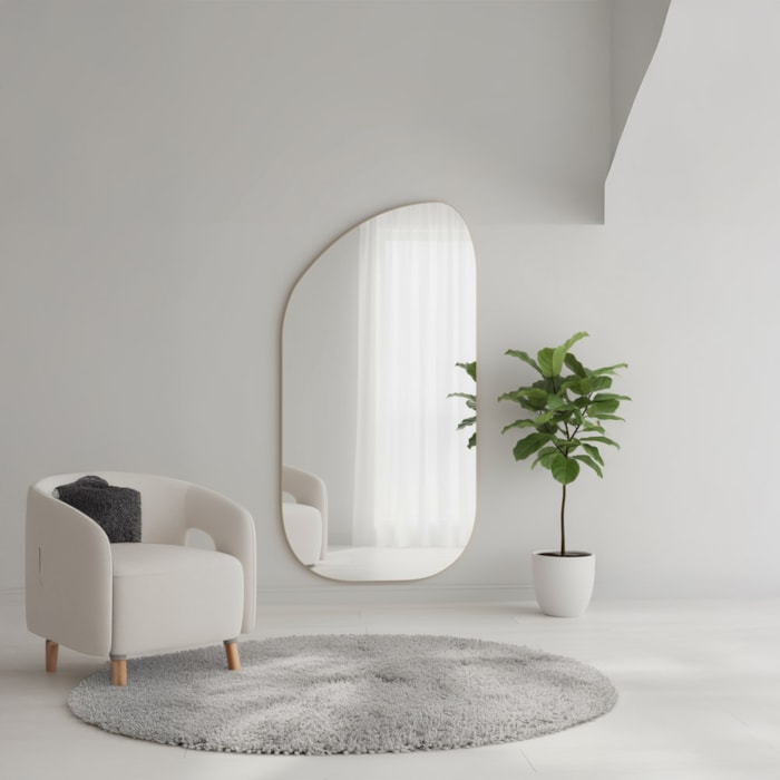 Espelho com Estrutura em MDF Rui - 90cm - Madel Home
