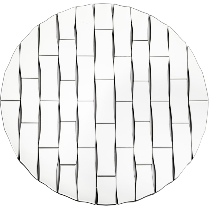 Espelho Decorativo Circular com Efeito Trama - 80cm - Madel Home