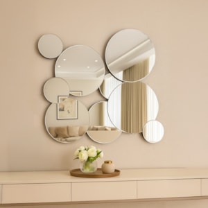Espelho Decorativo Círculos Sobrepostos - 80cm