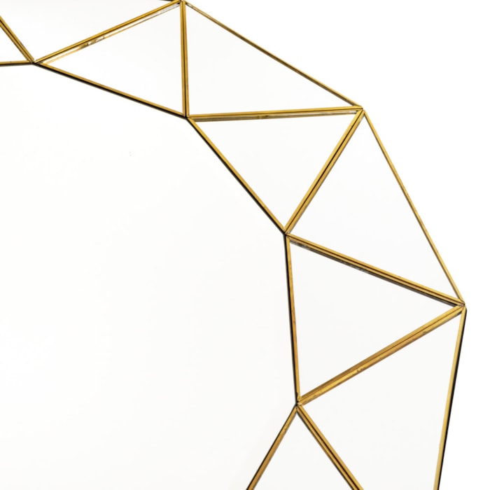 Espelho Decorativo Geométrico com Moldura em Metal Dourado - 80cm - Madel Home