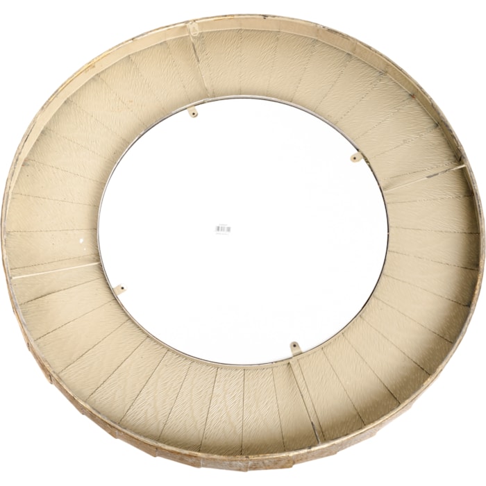 Espelho Decorativo Redondo com Moldura em Metal Dourado - 80cm - Madel Home